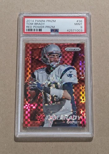 2014 Panini Prizm Tom Brady #36 Red Power Prizm /125 PSA 9