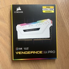 Corsair Vengeance RGB Pro 32GB DDR4 DIMM White Memory 3200mhz RAM In Box