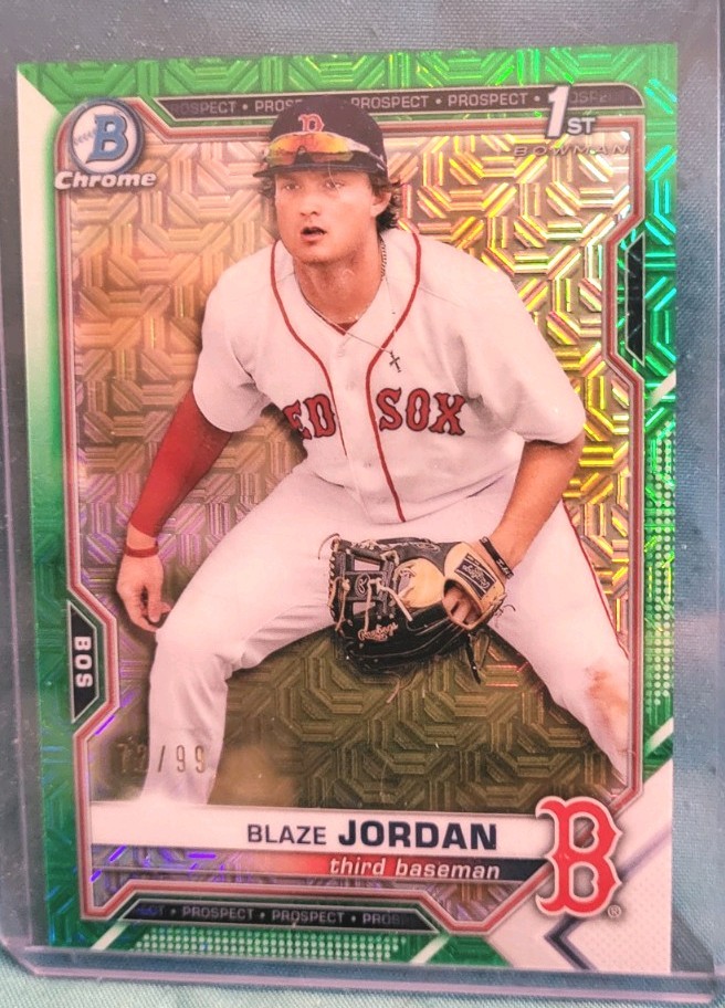 2021 Bowman Chrome Prospects Blaze Jordan #BCP-71 Green Refractor /99 (RC)