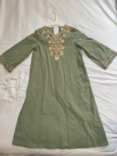 Girls gandoura or caftan green mint for 4 /5/6 years old Woven Long Sleeve Tunic