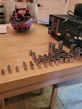 Lot Of 41 Assorted Sockets Various Brands Full Set Deep Sockets All Standard38