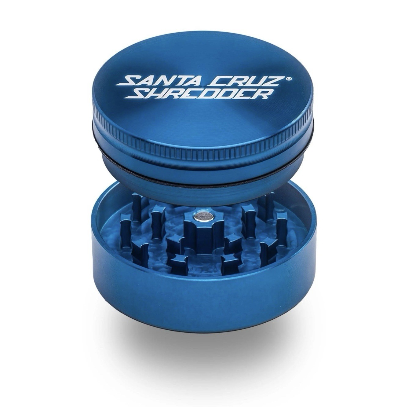 Blue Aluminum 2 Piece Medium Herb Grinder