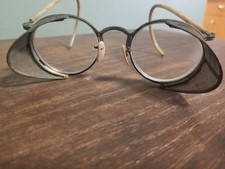 Vintage Etched Lens Safety Glasses with Mesh Side Shields authentic original