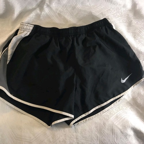 Nike Dri Fit Athletic Running Shorts Women's Medium Lined Black/White/Gray