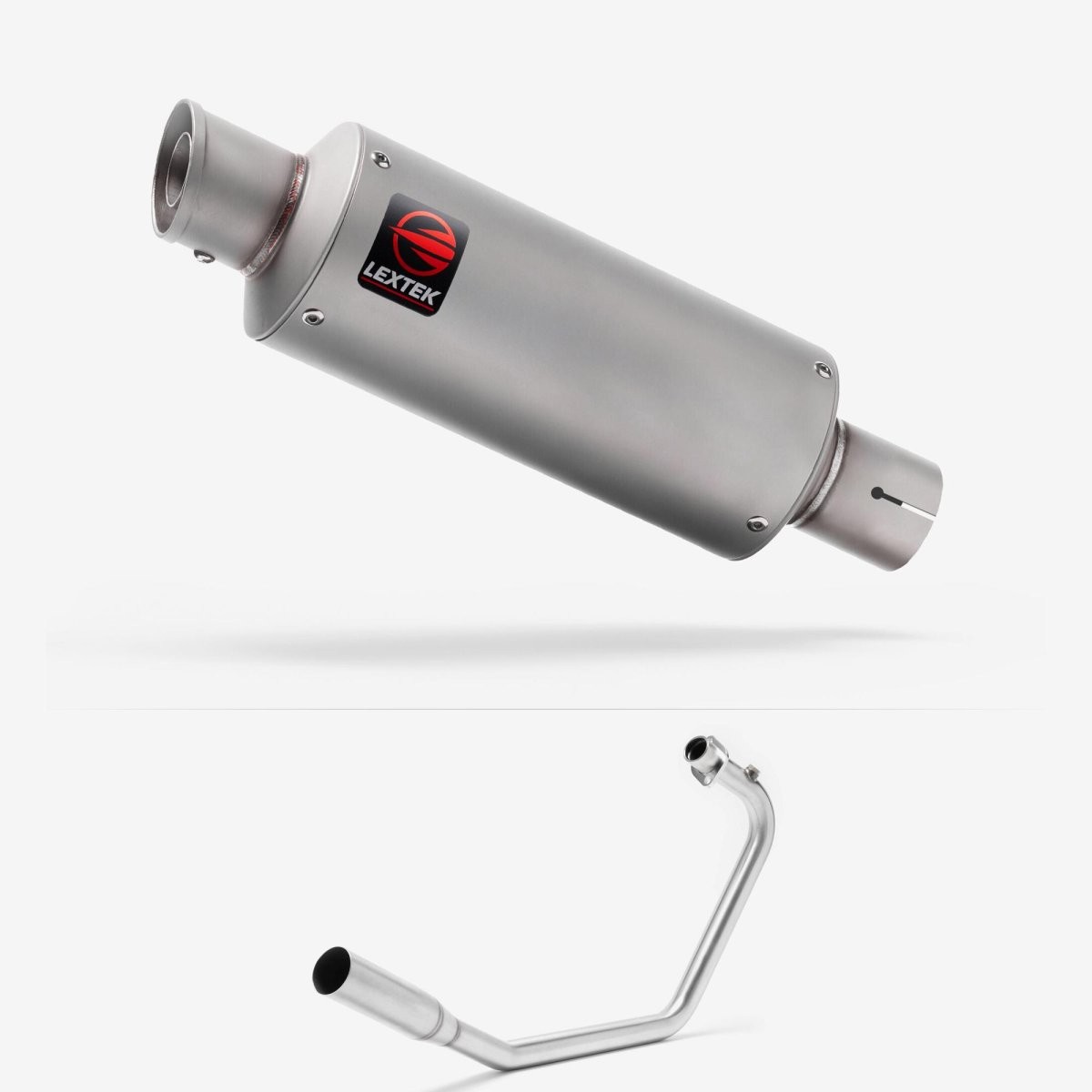 Lextek Stainless Steel GP1 Matt 240mm Exhaust System Silencer Chrome Polished