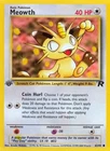 Meowth 62/82 1st Edition Team Rocket Pokemon 2000 LP