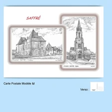 CP M 44242-429 POSTCARD 2 DRAWINGS 44 SAFFRE