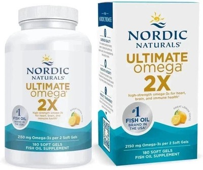 Nordic Naturals Ultimate Omega 2X, Lemon Flavor, 2150 mg Omega-3 - 180 Soft Gels
