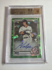2020 1st Bowman Chrome Sapphire Green Ref Anthony Volpe 36/50 RC BGS 9.5 10 Auto