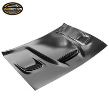Fits 2008-2023 Dodge Challenger Hellcat Style Hood W Vented Bezels Aluminum