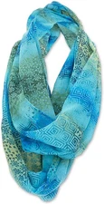Laurel Burch Artistic Infinity Scarf Collection (All Over Geo Turquoise)