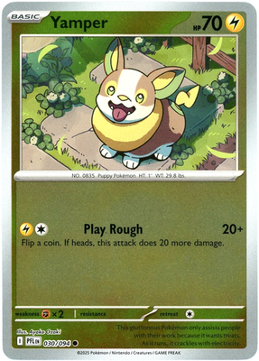Yamper (Reverse Holo-Foil) - Pokemon TCG Card - Phantasmal Flames PFL #030/094 Yamper (Reverse Holo-Foil) - Pokemon TCG Card - Phantasmal Flames PFL #030/094