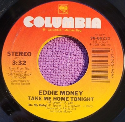 Eddie Money ''Take Me Home Tonight / Calm Before The Storm'' VG+