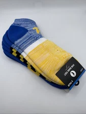 For Bare Feet NCAA Mens L Stripe Stack 3 Pack Ankle Socks Pitt Panthers NWT