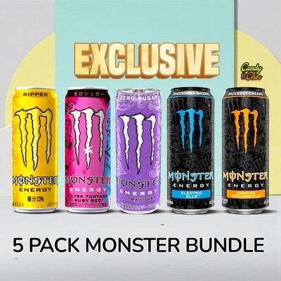 Monster Energy Electric Blue & Orange Dreamsicle Five Pack Bundle USA & Japan