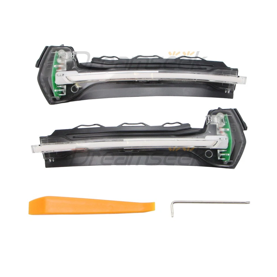 LED Side Rearview Mirror Light For Audi A3 S3 13-20 W/ Dynamic Turn Signal Lamp - Image 2 of 4