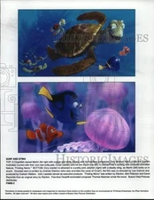 Press Photo "Finding Nemo" Movie Scenes with Crush, Dory and Marlin - syp48388