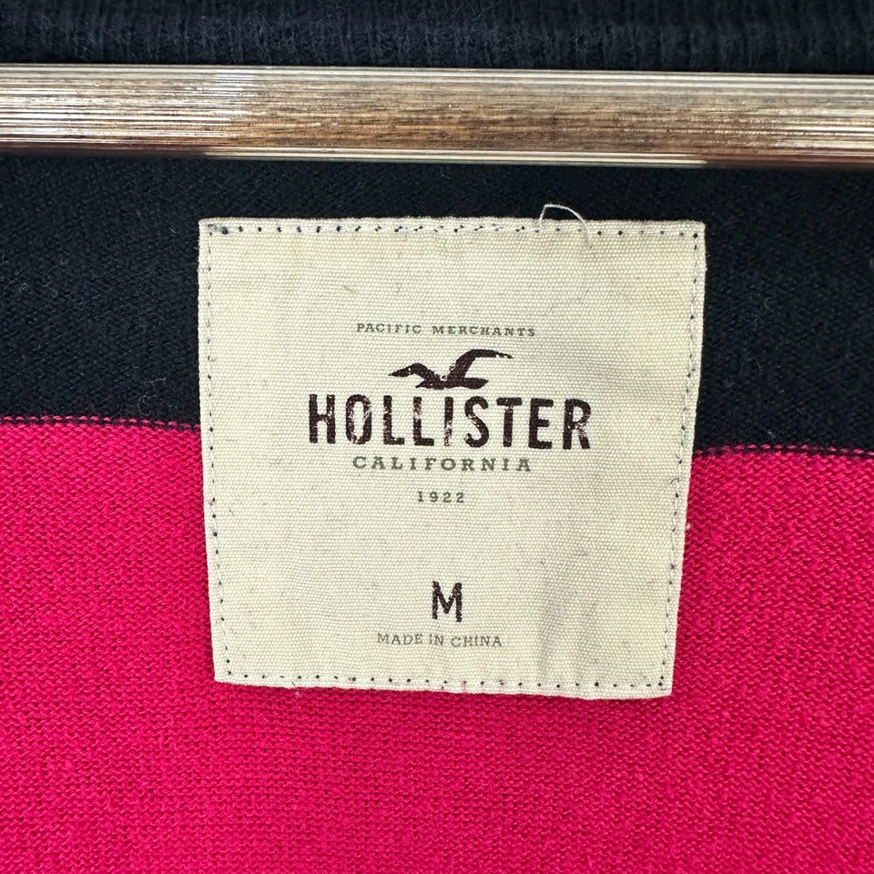 Cárdigan a Rayas Hollister Vintage Y2K Rosa y Negro Botón Mujer S Preppy Top Foto 2 de 4