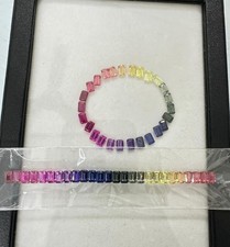 4x6 mm Natural Rainbow Sapphire Emerald Cut 26 pcs Stunning Loose Gemstone