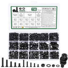 790 Pcs M3 M4 Screws Set, Countersunk Bolts and Nuts, Flat Head Machine Screw Nu