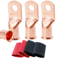 4Pcs 1/0 AWG-5/16 Battery Lugs,Heavy Duty Wire Lugs,Ring Terminals,Battery Cable