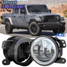 Pair 4 Inch Round Led Fog Light Driving Lamps Kit For Jeep Gladiator 2020-2023