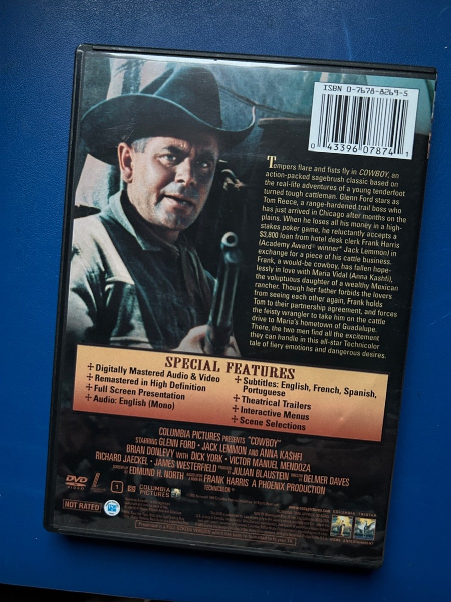 Cowboy - Classic Western Vintage Movie DVD - Glenn Ford Jack