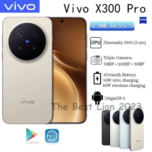 Vivo X300 Pro 5G Mobile Phone Dimensity 9500 6.78'' AMOLED 120Hz 6510mAh 90W NFC