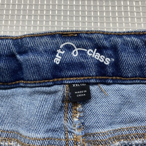 Art Class Girl's Size XXL (18) Distressed Cut Off Denim Shorts Blue Adjustable - Picture 4 of 6