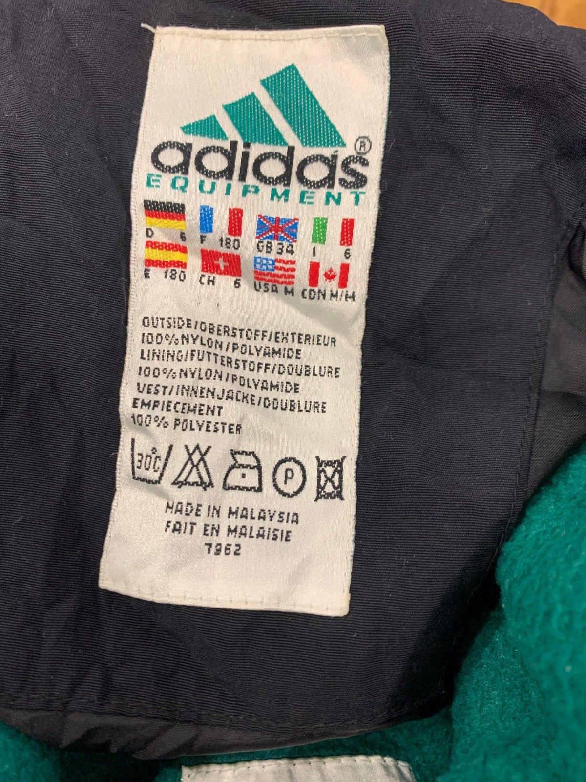 Vintage Adidas Equipment Insulated Parka Jacket Men’s M Navy Green 90s #193 thumbnail 3