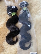 UNPROCESSED BRAZILIAN HAIR EXTENSION -BODY WAVE VIRGIN HUMAN 2 BUNDLES"12 "16
