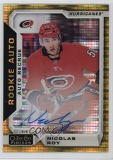 2018-19 O-Pee-Chee Platinum Rookie Autos Seismic Gold 11/25 Nicolas Roy Auto 2tb