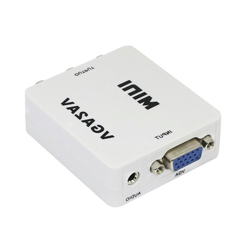 Mini VGA to Converter PC to TV PAL NTSC Adapter (White) VGA to - Afbeelding 5 van 12
