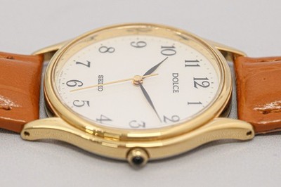 NEAR MINT* Vintage SEIKO Dolce 8N41-6060 Quartz Gold 31mm White