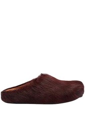 Marni - Men - Fur Slides - Red