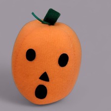 Dakin Plush Pumpkin Jackolantern Decorative Ornamental 3" Tall 2" Wide 1984