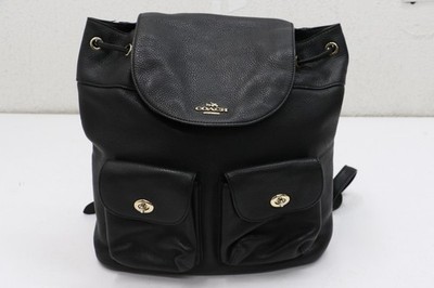 Coach Billie Black Pebbled Leather Backpack | eBay display picture 1