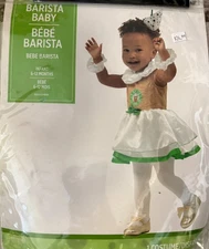 Lil Cuppa Joe Barista Costume Baby Halloween 12-24 Months - New!