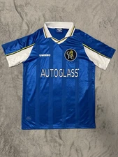 “RETRO” Chelsea 97/99 AUTOGLASS Home Men’s Jersey Size L Slim (fits M loose)