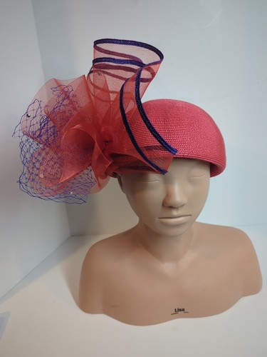 Red Hat Society Jacylyn Smith Cocktailhut rot & lila Tüll Strass - Bild 2 von 7