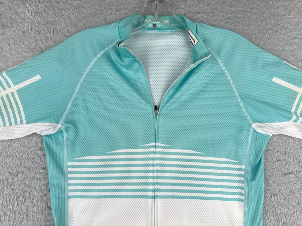 Велосипедная майка Panache женская большая белая бирюзовая на молнии с коротким рукавом полиэстер - Изображение 4 из 4