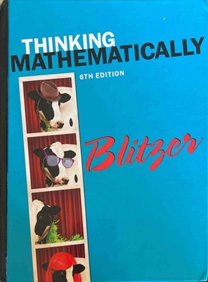 Thinking Mathematically 6th Edition Hardcover Used Like New