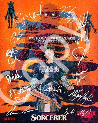 A4 Stranger Things Staffel 5 Pre Printed Cast Autogramme The Sorcerer