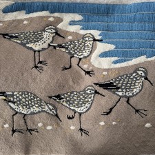 Vintage Bernat Needlepoint Shorebirds Completed Beachcore So Cute 