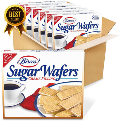 Biscos Creme Filled Sugar Wafers 6 Pack 8.5 Oz Boxes Sweet Snack Cookies