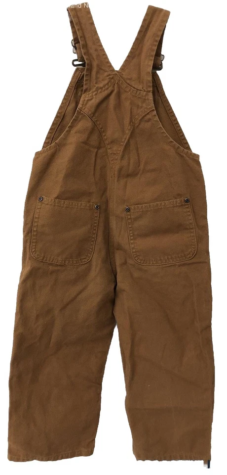 Carhartt Duck Bib Overalls Boys - Size 4- Canvas Double Knee. Unique Buckle - Image 2 of 4