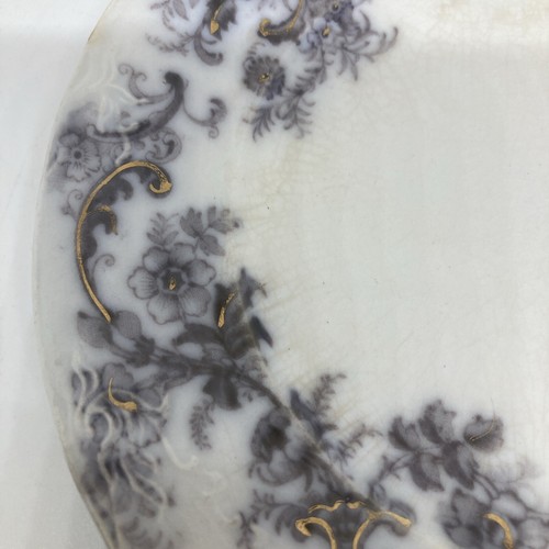 Wood & Son 7" Plate SYDNEY Pattern Grey Flow Blue Royal Semi Porcelain - Picture 2 of 7
