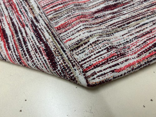 DESIGNER FABRIC UPHOLSTERY MATERIAL TEXTURED STRIPE CHENILLE 140 CMS WIDE red - Picture 12 of 16