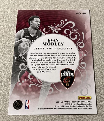 2021-22 Panini Illusions King Of Cards RC Emerald #29 Evan Mobley Cavaliers - Picture 2 of 2