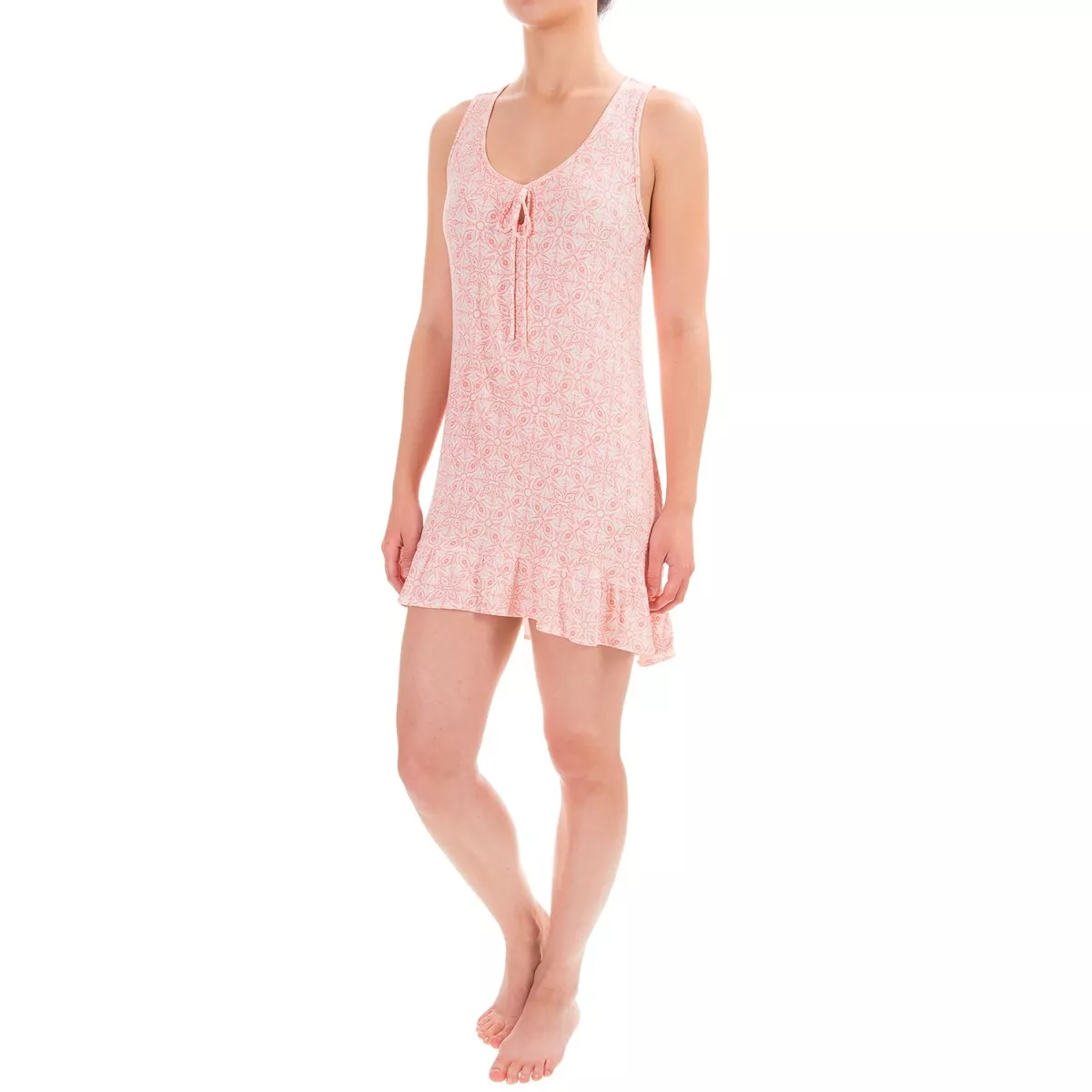 Anne Klein Women s size L Pink Flamingo Geo Print Hi Low